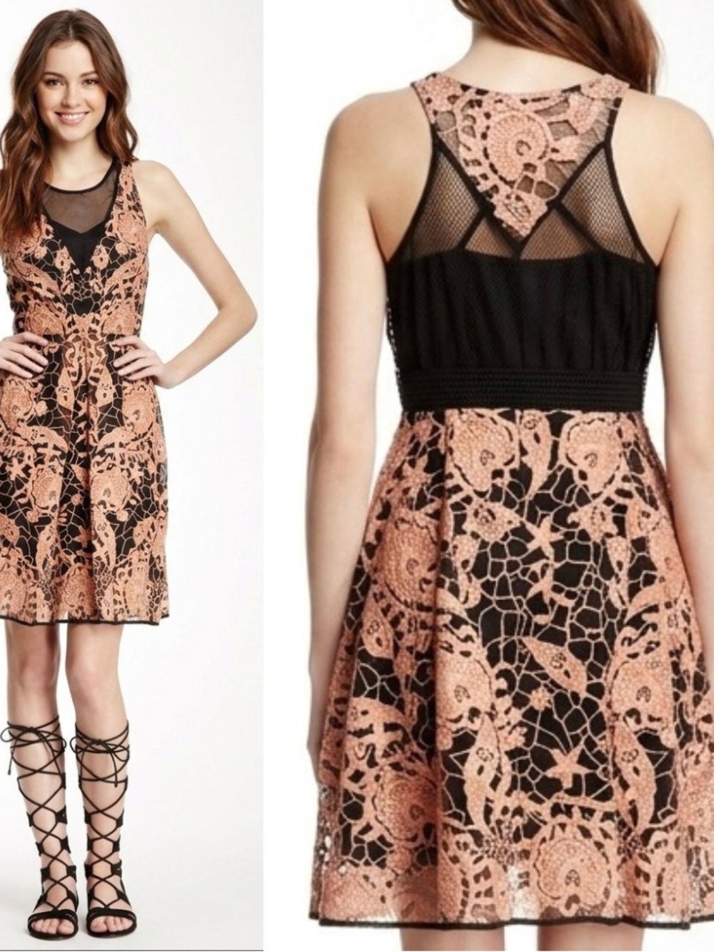 NWT Anthropology Silk dress, Boho Embroidered lace silk dress 0